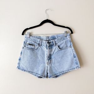 Vintage 1990s Calvin Klein Light Wash High Rise Denim Shorts Women size 7